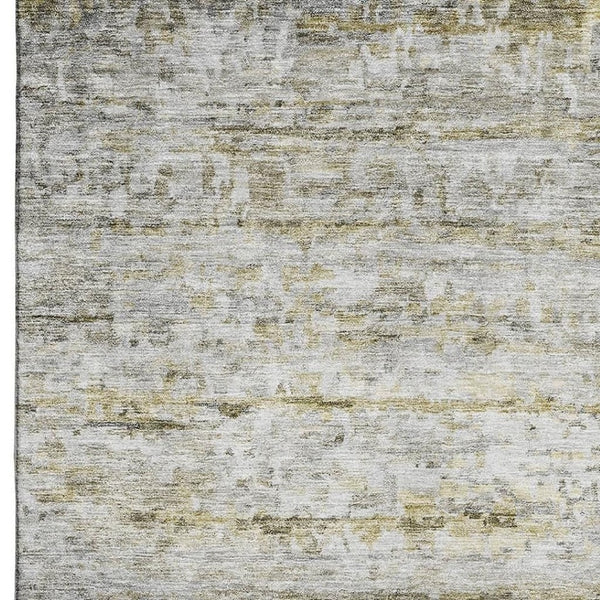 HomeRoots 10' X 14' Taupe Brown Beige Striped Area Rug - Washable, UV-Protected, Perfect for High Traffic Spaces 685379