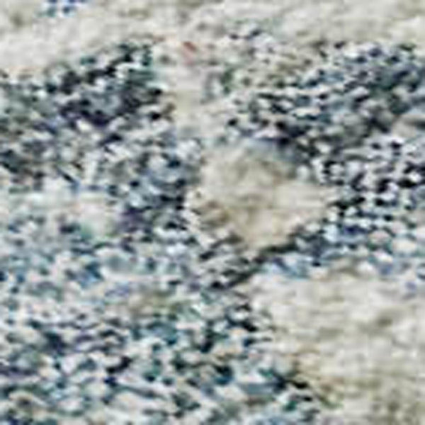 HomeRoots 8' X 10' Abstract Blue Beige Gold Area Rug - Washable, UV Protected, Stain Resistant for High Traffic Rooms 685383