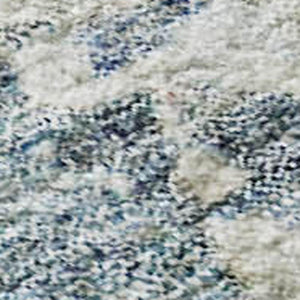 HomeRoots 9' X 12' Stylish Blue Beige Gold Abstract Washable Area Rug with UV Protection for Family Spaces 685384