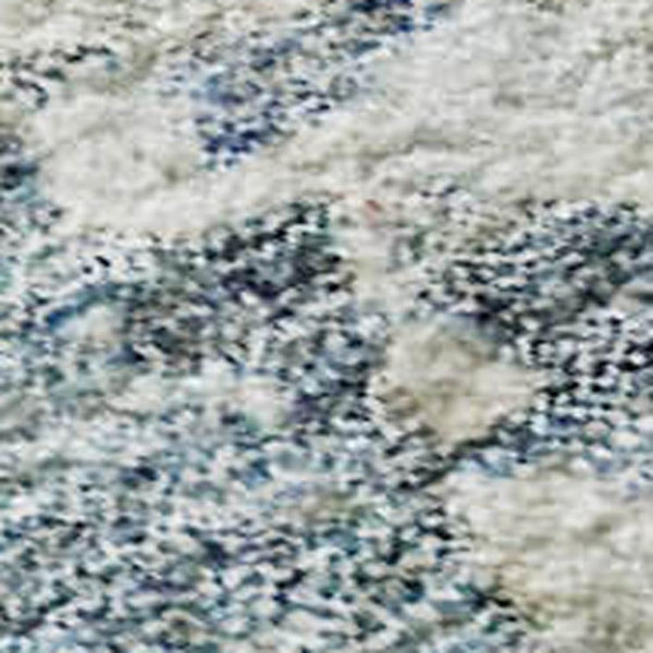 HomeRoots 9' X 12' Stylish Blue Beige Gold Abstract Washable Area Rug with UV Protection for Family Spaces 685384