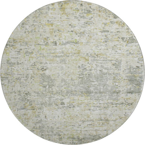 HomeRoots 8' Sage Gold Beige Abstract Round Rug - Washable, UV Protected, Durable & Stylish for Any Space 685388
