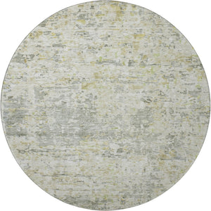 HomeRoots 8' Sage Gold Beige Abstract Round Rug - Washable, UV Protected, Durable & Stylish for Any Space 685388