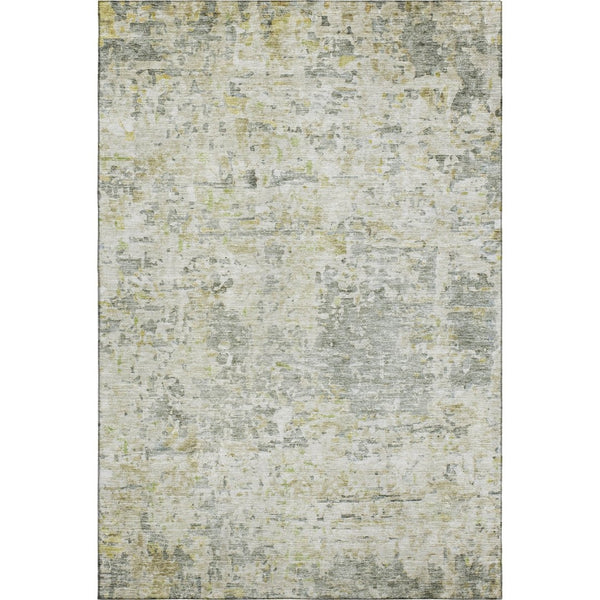 HomeRoots 9' X 12' Sage Gold Beige Abstract Area Rug - Washable, UV Protected, Ideal for High-Traffic Homes! 685390