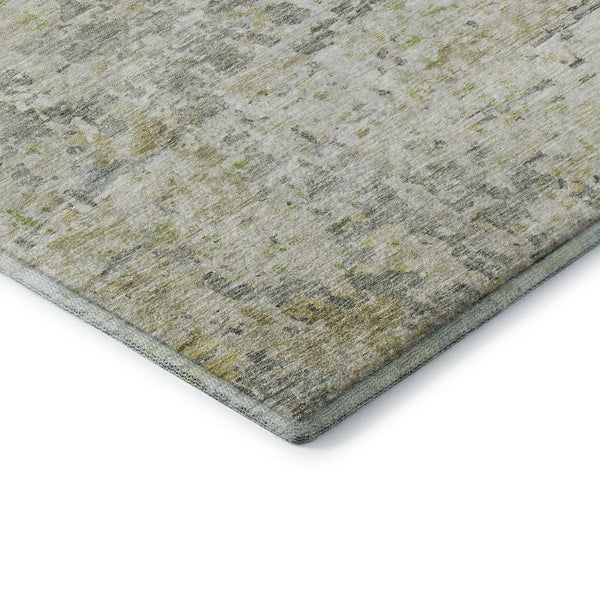 HomeRoots 9' X 12' Sage Gold Beige Abstract Area Rug - Washable, UV Protected, Ideal for High-Traffic Homes! 685390