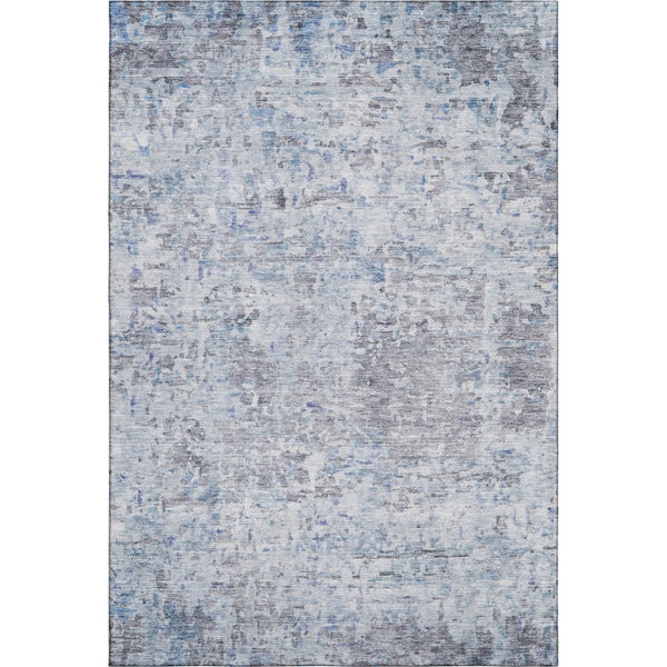 HomeRoots 10' Sky Blue Gray Silver Abstract Washable Area Rug - UV Protected, Stain Resistant, Family Friendly! 685397