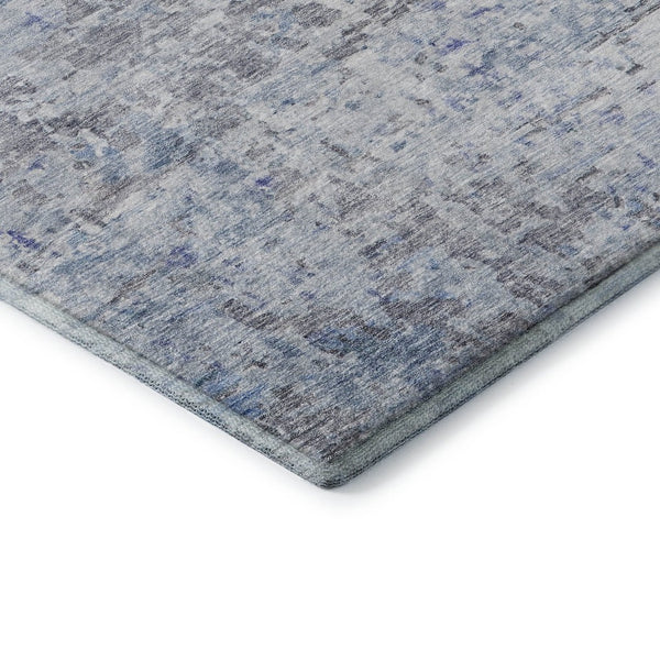 HomeRoots 10' Sky Blue Gray Silver Abstract Washable Area Rug - UV Protected, Stain Resistant, Family Friendly! 685397
