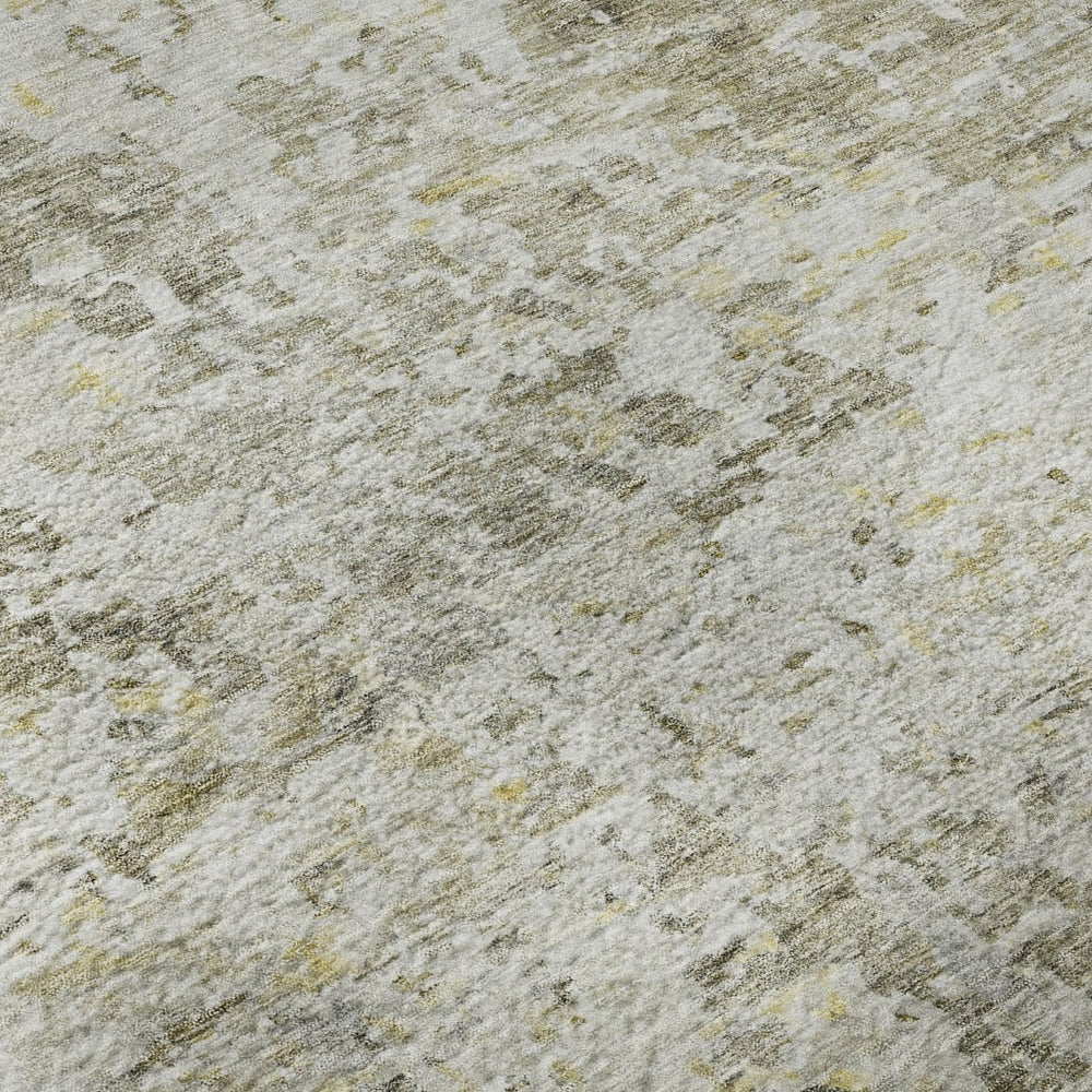 HomeRoots 8' X 10' Stylish Taupe Beige & Gold Abstract Area Rug - Washable, Stain-Resistant, UV Protected! 685401