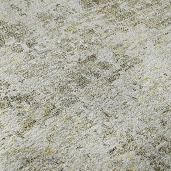 HomeRoots 8' X 10' Stylish Taupe Beige & Gold Abstract Area Rug - Washable, Stain-Resistant, UV Protected! 685401