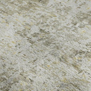 HomeRoots 8' X 10' Stylish Taupe Beige & Gold Abstract Area Rug - Washable, Stain-Resistant, UV Protected! 685401