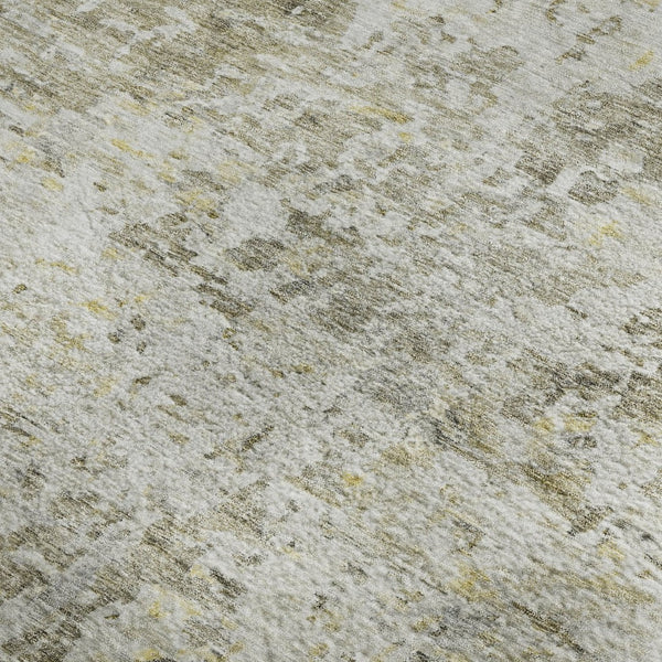 HomeRoots 8' X 10' Stylish Taupe Beige & Gold Abstract Area Rug - Washable, Stain-Resistant, UV Protected! 685401