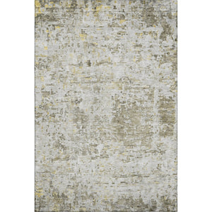 HomeRoots 9' X 12' Taupe Beige & Gold Abstract Washable Area Rug – Stylish, Durable, UV Protected & Easy Care 685402
