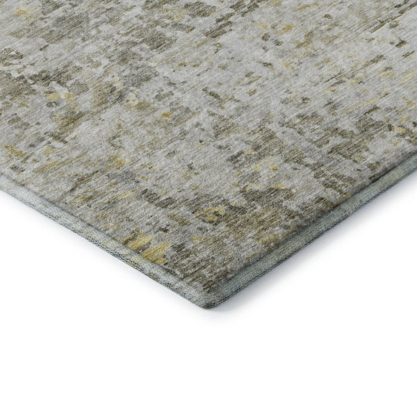 HomeRoots 9' X 12' Taupe Beige & Gold Abstract Washable Area Rug – Stylish, Durable, UV Protected & Easy Care 685402