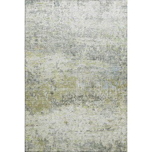 HomeRoots 9' X 12' Artichoke Green Abstract Area Rug – Modern, Washable, UV-Protected, Stain-Resistant Design 685408
