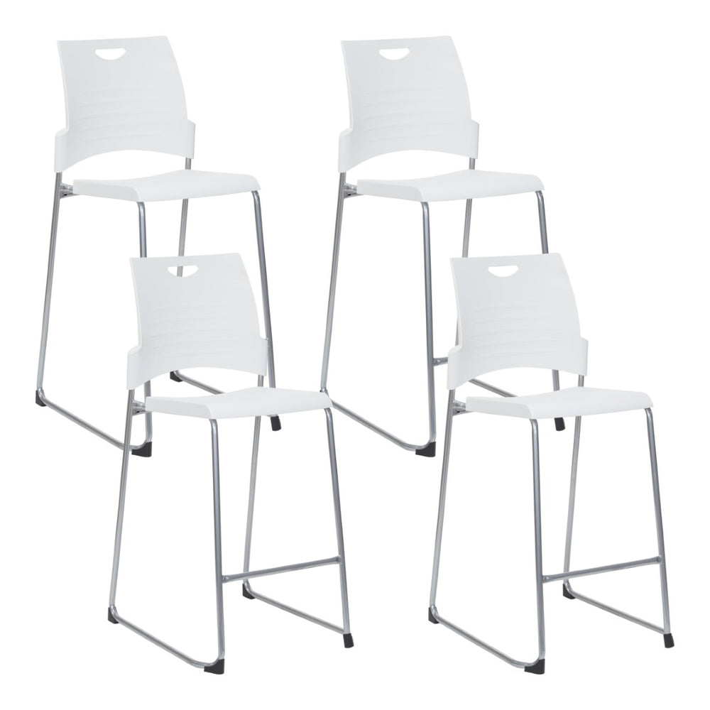 OSP Home Furnishings Tall Stacking Counter Height Chair with Steel Frame for Breakrooms and Training Spaces White DC8309C411