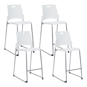 OSP Home Furnishings Tall Stacking Counter Height Chair with Steel Frame for Breakrooms and Training Spaces White DC8309C411