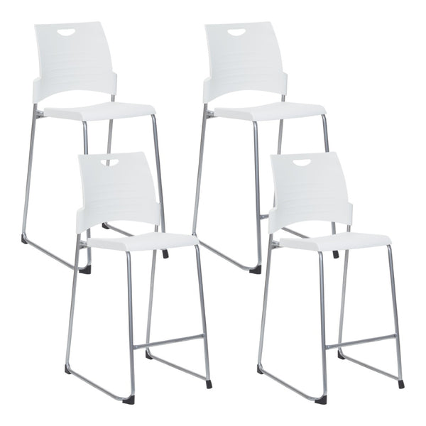 OSP Home Furnishings Tall Stacking Counter Height Chair with Steel Frame for Breakrooms and Training Spaces White DC8309C411
