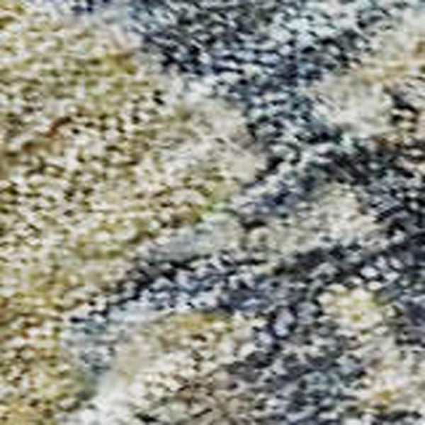 HomeRoots 8' X 10' Washable Blue Gold Beige Abstract Area Rug - Durable, UV Protected, Pet-Friendly Design 685413