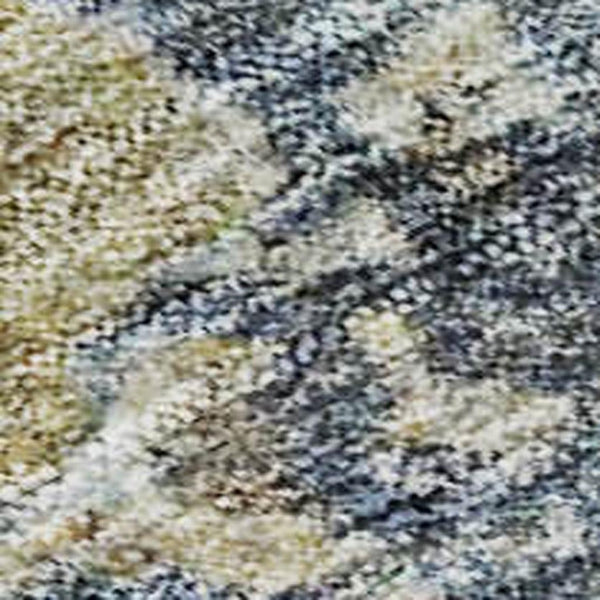 HomeRoots 10' X 14' Blue Gold Beige Abstract Washable Area Rug - UV Protected, Stain Resistant, Modern Style 685415