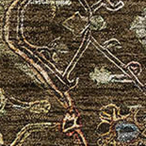 HomeRoots 5' X 8' Elegant Chocolate Copper Blue Oriental Area Rug – Washable, UV Protected & Stain Resistant! 685436