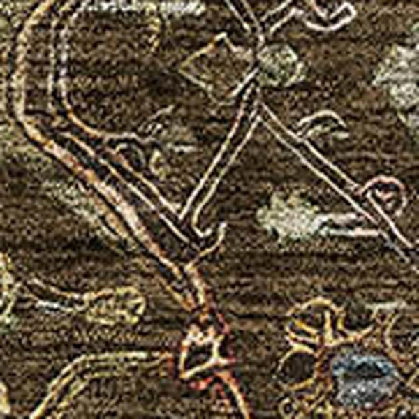 HomeRoots 5' X 8' Elegant Chocolate Copper Blue Oriental Area Rug – Washable, UV Protected & Stain Resistant! 685436