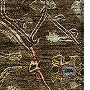 HomeRoots 8' X 10' Chocolate Copper & Blue Oriental Area Rug - Washable, UV-Protected, Durable & Stylish 685440