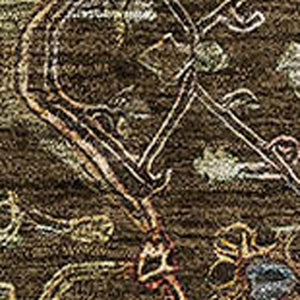 HomeRoots 10' X 14' Washable Chocolate Copper & Blue Oriental Area Rug with UV Protection for Busy Homes 685444