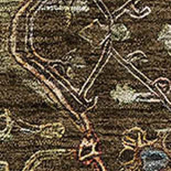 HomeRoots 10' X 14' Washable Chocolate Copper & Blue Oriental Area Rug with UV Protection for Busy Homes 685444