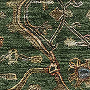 HomeRoots 5' X 8' Washable Emerald Copper Beige Oriental Area Rug with UV Protection for Busy Homes 685448