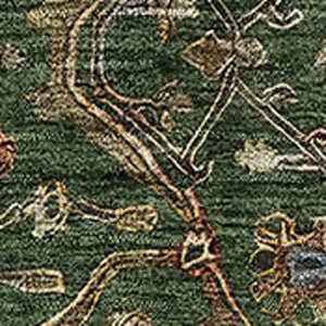 HomeRoots 8' X 10' Elegant Emerald Copper Beige Oriental Area Rug – Washable, UV-Protected, Durable Style 685452