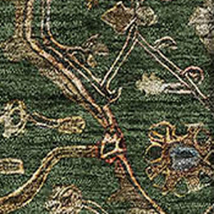 HomeRoots 9' X 12' Emerald Copper Beige Oriental Area Rug - Washable, UV Protected, Perfect for High-Traffic Rooms 685454