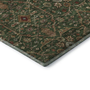 HomeRoots 10' Emerald Copper Beige Oriental Area Rug - UV Protected, Stain Resistant & Washable for Homes 685456