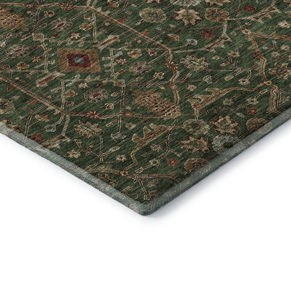 HomeRoots 10' Emerald Copper Beige Oriental Area Rug - UV Protected, Stain Resistant & Washable for Homes 685456