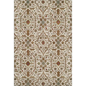 HomeRoots 5' X 8' Ivory, Red & Gold Oriental Washable Area Rug - Durable, Stain-Resistant & UV Protected Design 685460
