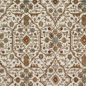 HomeRoots 8' X 10' Ivory Red Gold Oriental Rug – Washable, UV Protected, Perfect for Living Rooms & Playrooms! 685464