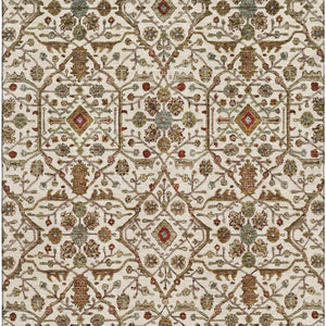 HomeRoots 8' X 10' Ivory Red Gold Oriental Rug – Washable, UV Protected, Perfect for Living Rooms & Playrooms! 685464