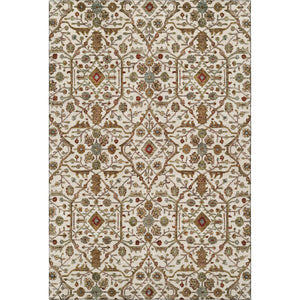 HomeRoots 9' X 12' Ivory Red and Gold Oriental Area Rug – Durable, Washable, UV Protected Elegance for Homes 685466