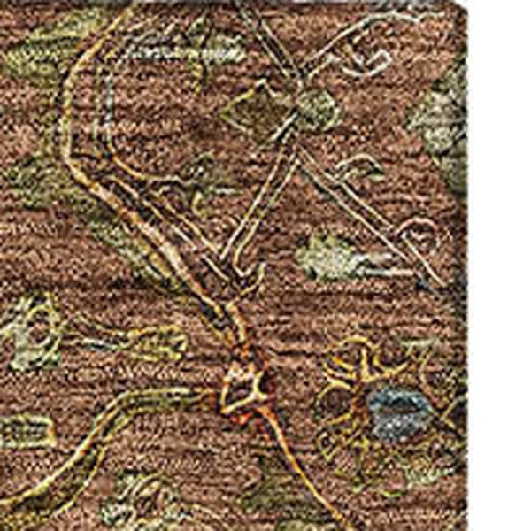 HomeRoots 5' X 8' Vibrant Rust, Gold & Blue Oriental Area Rug – Durable, Washable, UV Protected for Homes 685484