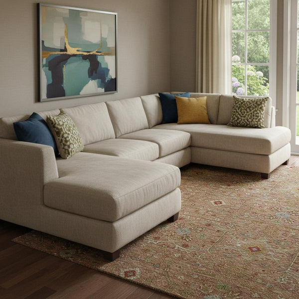 HomeRoots 8' X 10' Luxurious Rust Gold & Blue Oriental Area Rug - Washable, UV Protected, Durable & Stylish! 685488