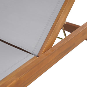 English Elm Christopher Knight Home® - OUTDOOR Chaise Lounge with Acacia Wood Frame and Breathable Mesh Seating for Durable Outdoor Comfort Grey,Natural 63.5 L x 31.25 W x 6 H N776P286344E