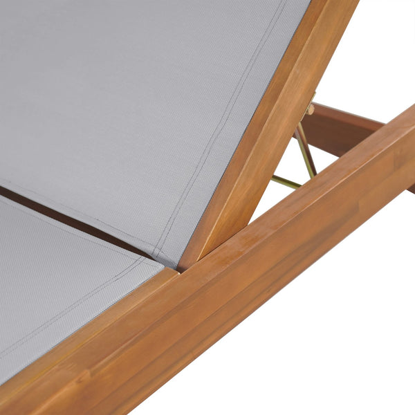 English Elm Christopher Knight Home® - OUTDOOR Chaise Lounge with Acacia Wood Frame and Breathable Mesh Seating for Durable Outdoor Comfort Grey,Natural 63.5 L x 31.25 W x 6 H N776P286344E