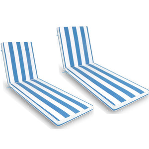 English Elm 2pcs Outdoor Chaise Lounge Cushions Uv Resistant Stripe Polyester Patio Set W2911P203966