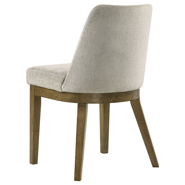 English Elm Bryant Light Tan Upholstered Dining Side Chair Set of 2 — Rounded Back, Tapered Legs, Warm Wood Comfort B062P375413