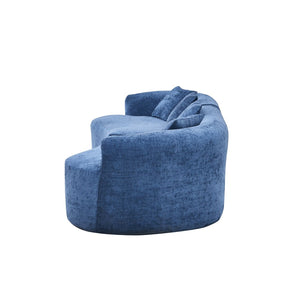 English Elm 111" L Shaped Cloud Sofa Plush Chenille Upholstered High Density Foam Apartment Living Room Blue W1669S00055