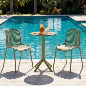 English Elm Eldred Outdoor Stackable Dining Chairs Set of 2 Uv Resistant Patio Seating Sage Green N776P390471G
