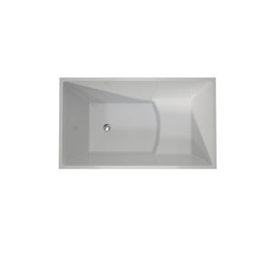 English Elm 47"×28" Freestanding Acrylic Soaking Tub Glossy White Ergonomic Spa Bathing Experience T3785P380648