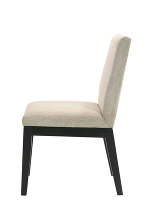 English Elm Froja Upholstered Beige Fabric Side Chair Set of 2 with Black Wood Frame, Foam-Padded Comfort B2726P250492