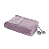 Beautyrest Heated Plush Casual Blanket BR54-0657 Lavender