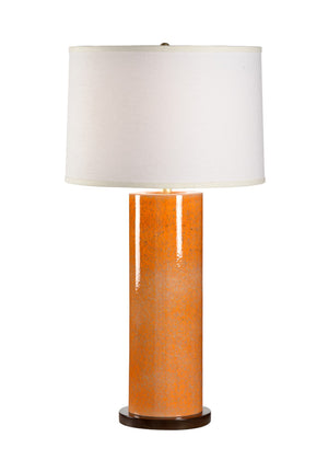 Chelsea House Anderson Hand-Colored Euroceramic Table Lamp With Orange Glaze & Cherry Base — 34" Transitional Accent Light 68576