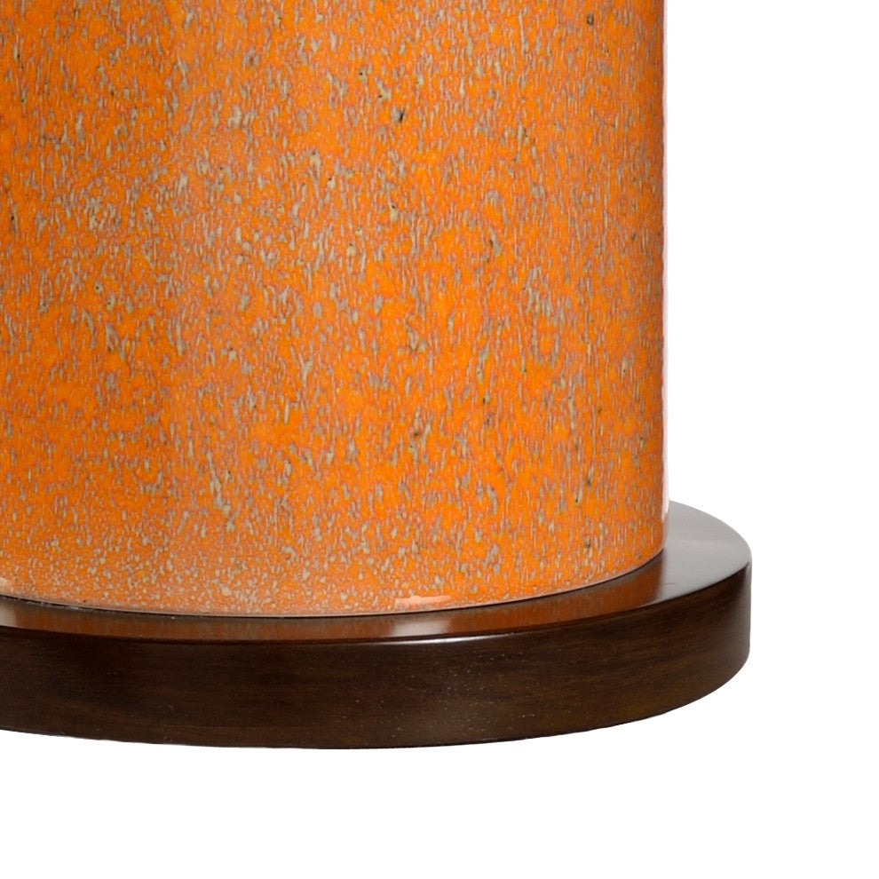 Chelsea House Anderson Hand-Colored Euroceramic Table Lamp With Orange Glaze & Cherry Base — 34" Transitional Accent Light 68576