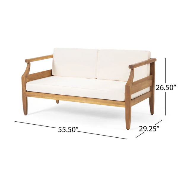 English Elm Aston Outdoor Acacia Wood 4 Seat Mid-century Chat Set with Loveseat and Club Chairs 68589.00CRM-2_68891.00CRM